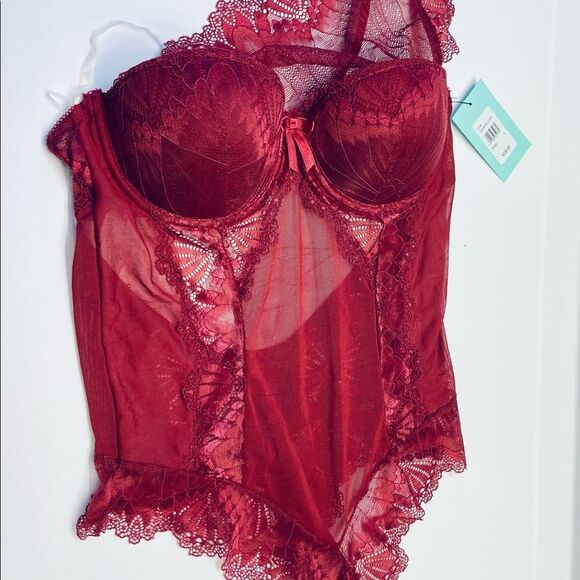FREDERICK'S OF HOLLYWOOD x MEGAN FOX LEIA SCALLOPED LACE TEDDY BODYSUIT Small - Picture 9 of 15